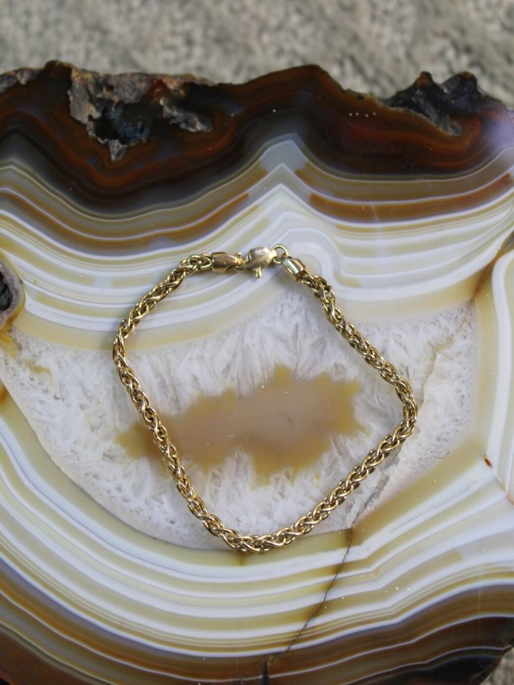 14K Yellow Gold Twisted 7" Bracelet 4g